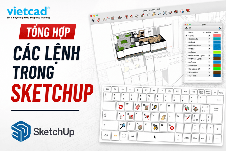 Tổng hợp các lệnh trong SketchUp