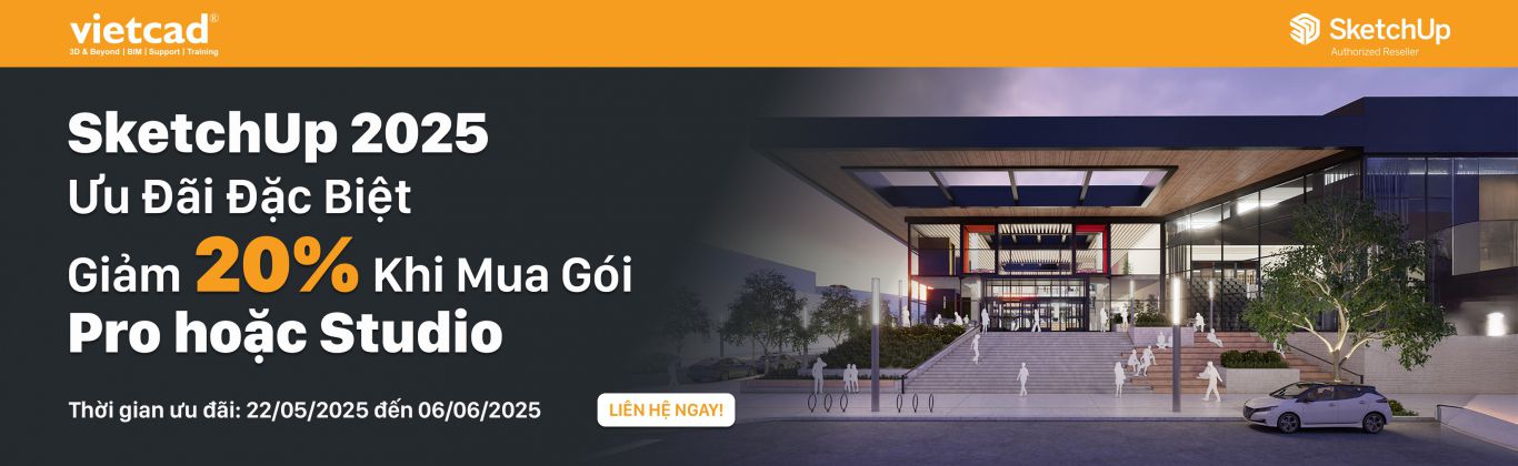 
						SketchUp 2025 Ưu Đãi Đặc Biệt  – Giảm 20% Khi Mua Gói Pro hoặc Studio