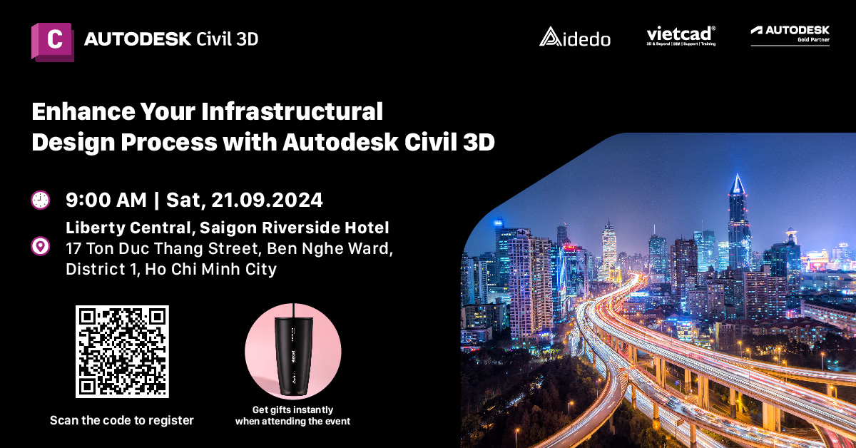 Sự kiện Enhance Your Infrastructural Design Process with Autodesk Civil 3D ngày 21 tháng 9 năm 2024